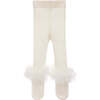 Ankle Ruffle Tights, Cream - Tights - 1 - thumbnail