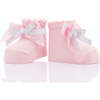 Pearl Ribbon Bow 3-Piece Socks Set, Pink - Socks - 4