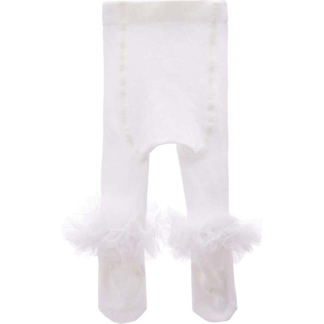 Ankle Ruffle Tights, White - Tights - 3