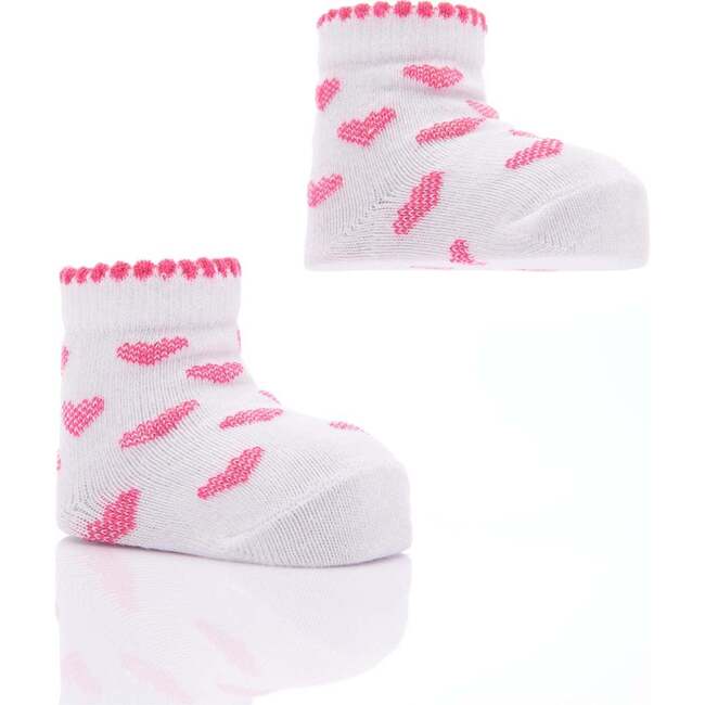 Heart Print 3-Piece Socks Set, Pink - Socks - 6
