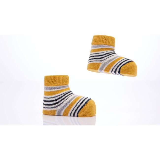 Koala Print 3-Piece Cottons Socks Set, Yellow - Socks - 6
