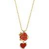 Gunner & Lux Rose Heart Necklace, Red - Necklaces - 1 - thumbnail