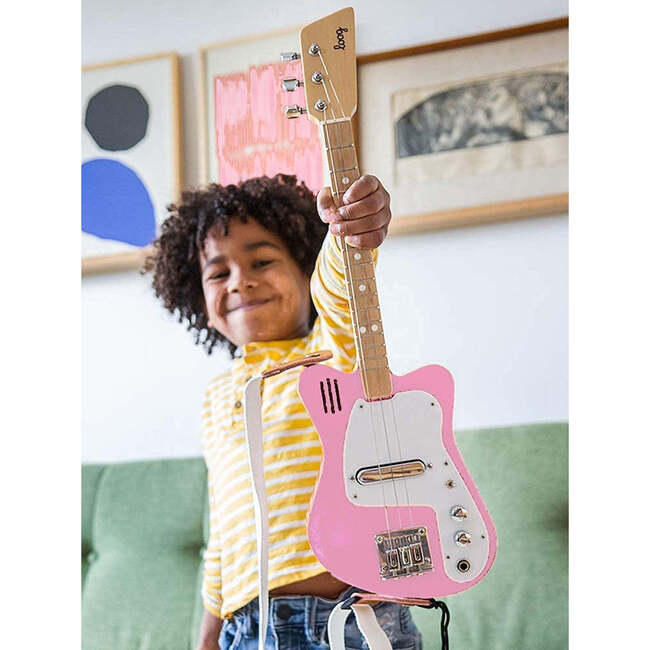 Loog Mini 3-String Electric Guitar, Pink