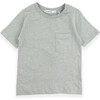 Classic Crew Neck Tee With Chest Pocket, Heather Grey - T-Shirts - 1 - thumbnail