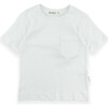 Classic Crew Neck Tee With Chest Pocket, White - T-Shirts - 1 - thumbnail