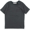 Classic Crew Neck Tee With Chest Pocket, Black - T-Shirts - 1 - thumbnail