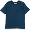 Classic Crew Neck Tee With Chest Pocket, Navy - T-Shirts - 1 - thumbnail