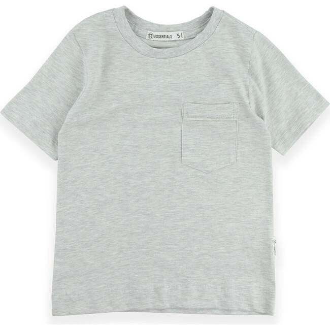 Classic Crew Neck Tee With Chest Pocket, Oatmeal Heather