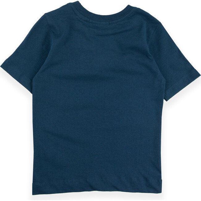 Classic Crew Neck Tee With Chest Pocket, Navy - T-Shirts - 2