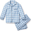 Pajama Set With Pearl Buttons, Seafarer Tartan - Pajamas - 1 - thumbnail