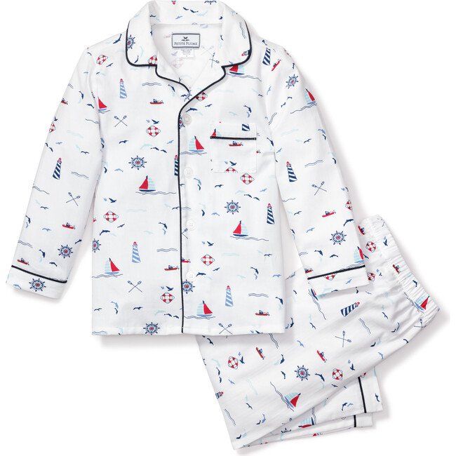 Pajama Set With Pearl Buttons, Sail Away - Pajamas - 1