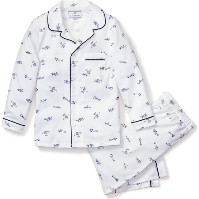 Pajama Set With Pearl Buttons, Par Avion - Pajamas - 1