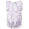 Ruffled Romper, Lavender French Ticking - Rompers - 1 - thumbnail