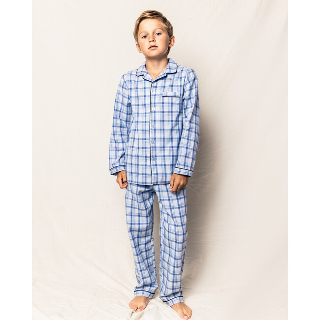 Pajama Set With Pearl Buttons, Seafarer Tartan - Pajamas - 3