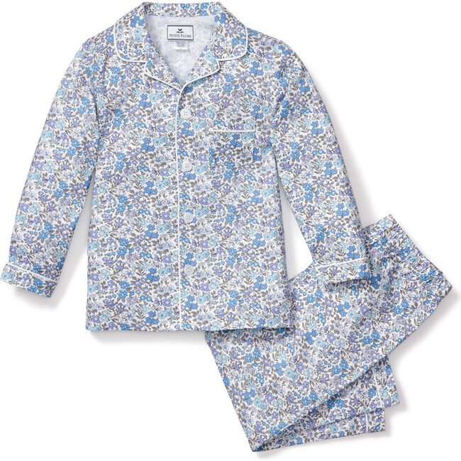 Pajama Set With Pearl Buttons, Fleur D'Azur