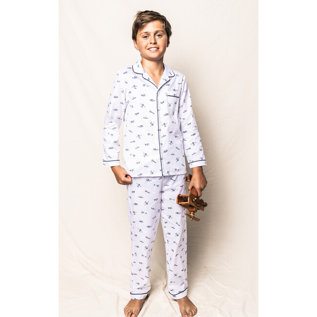Pajama Set With Pearl Buttons, Par Avion - Pajamas - 2