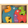 Bilingual Dog Family Puzzle, Multicolors - Wooden Puzzles - 2
