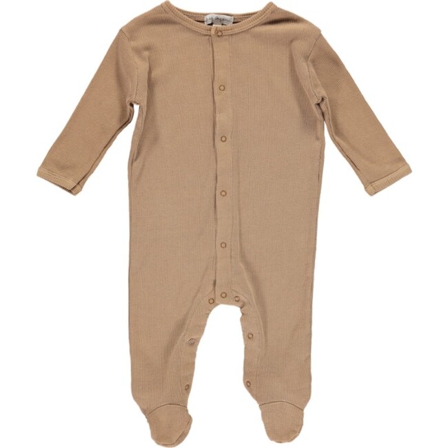 Gaia Rib Jersey Footed Overalls, Porcini