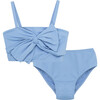 Bow Front Two-Piece Swimsuit, Blue - Two Pieces - 1 - thumbnail