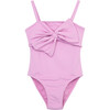 Bow Front One-Piece Swimsuit, Lavender - One Pieces - 1 - thumbnail