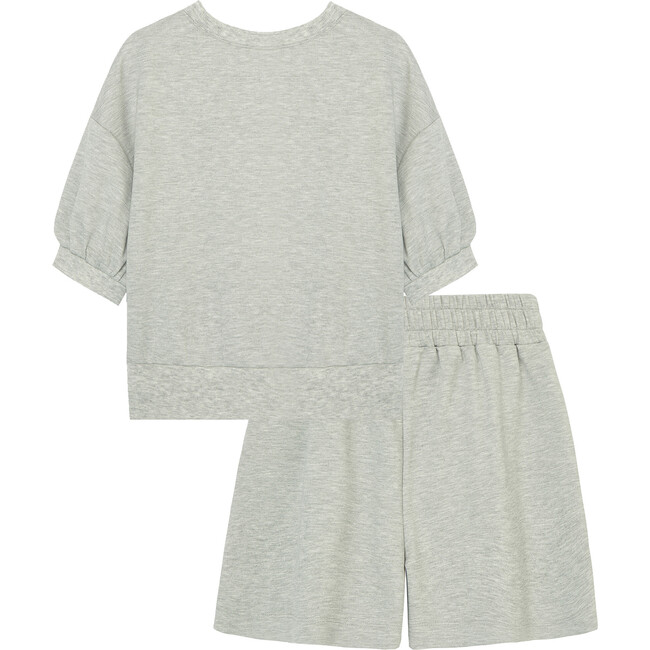 Ponte Knit Short Set, Grey - Mixed Apparel Set - 2