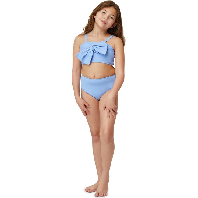 Bow Front Two-Piece Swimsuit, Blue - Two Pieces - 2