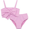 Bow Front Two-Piece Swimsuit, Lavender - Two Pieces - 1 - thumbnail