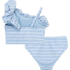 Bubble One Shoulder Two-Piece Swimsuit, Blue - Two Pieces - 3