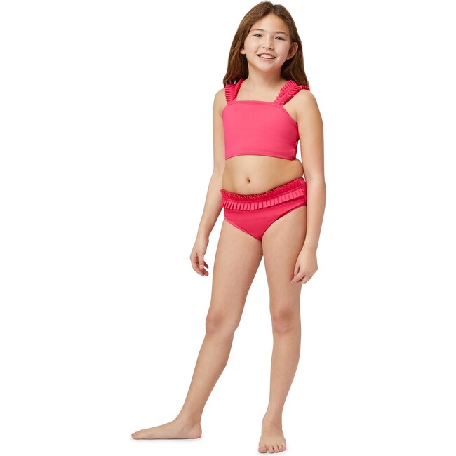 Ruched Two-Piece Swimsuit, Pink - Two Pieces - 2