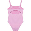 Bow Front One-Piece Swimsuit, Lavender - One Pieces - 3 - thumbnail