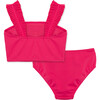 Ruched Two-Piece Swimsuit, Pink - Two Pieces - 3