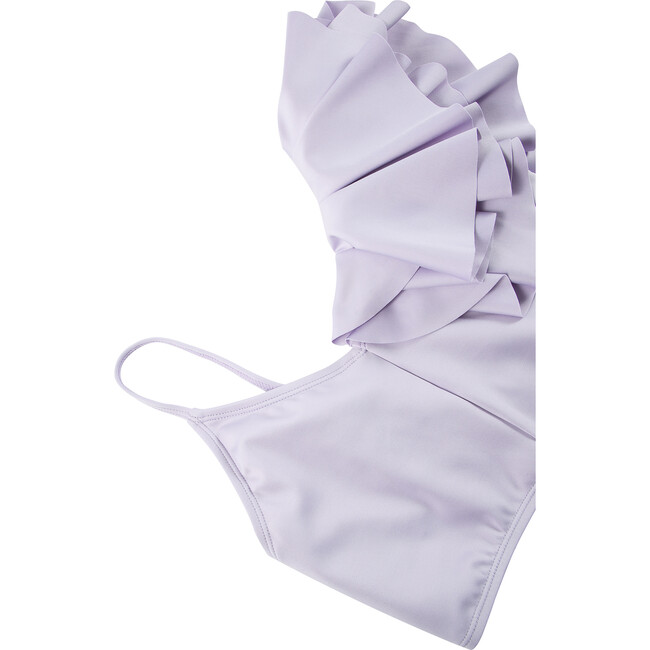 Ruffle One Shoulder Two-Piece Swimsuit, Lilac - Two Pieces - 3