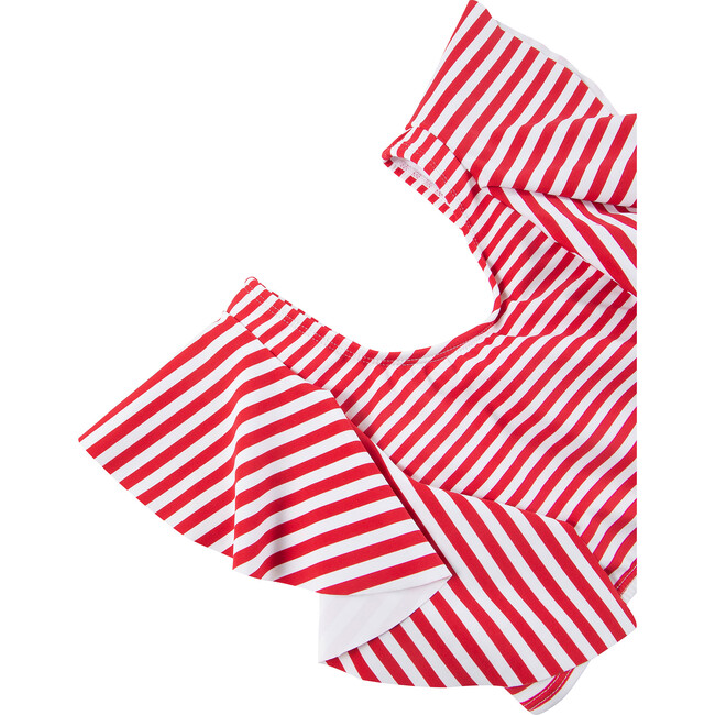 Flutter Nautical-Striped Two-Piece Swimsuit, Red - Two Pieces - 4