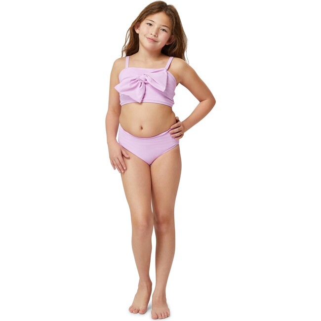 Bow Front Two-Piece Swimsuit, Lavender - Two Pieces - 2
