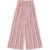 Pleated Satin Culottes, Stripe - Pants - 2