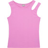 Cutout Ribbed Tank, Purple - T-Shirts - 1 - thumbnail