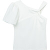 Twisted One Shoulder Top, White - T-Shirts - 1 - thumbnail
