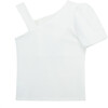 Twisted One Shoulder Top, White - T-Shirts - 2