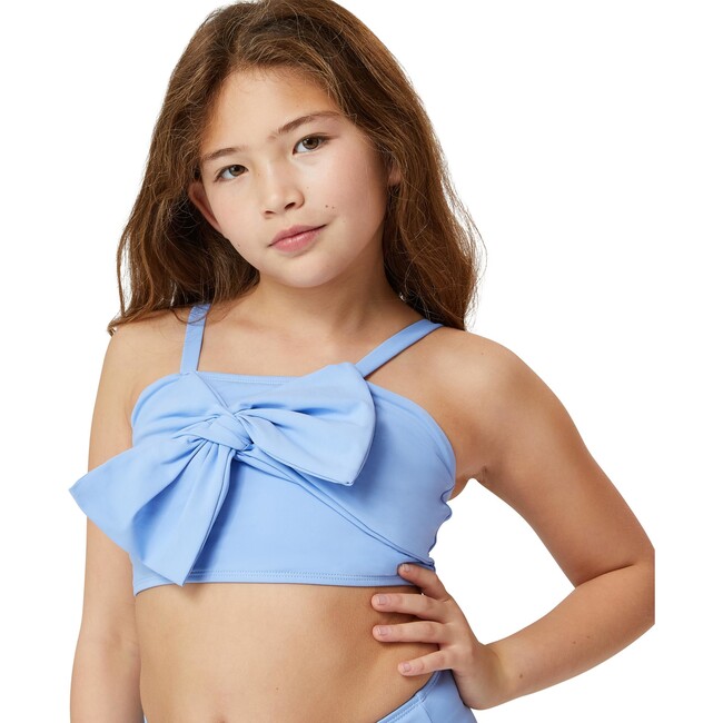 Bow Front Two-Piece Swimsuit, Blue - Two Pieces - 7