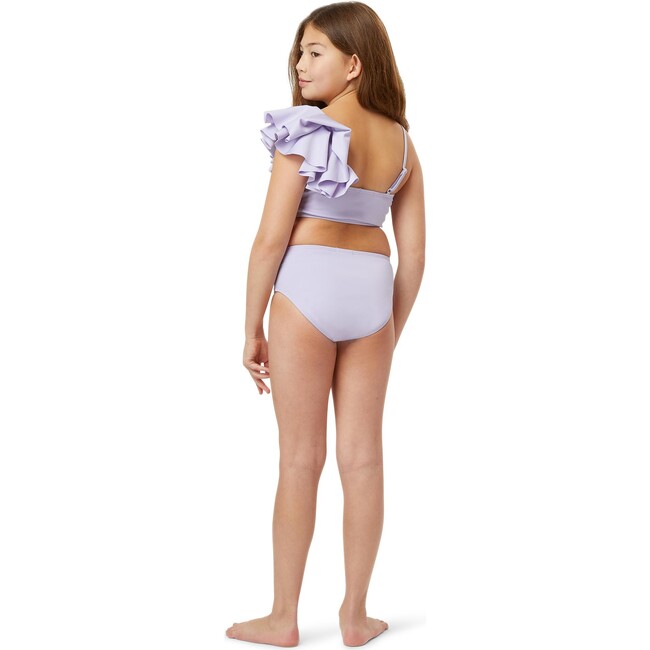 Ruffle One Shoulder Two-Piece Swimsuit, Lilac - Two Pieces - 5