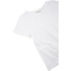 Twist Front Knit Top, White - T-Shirts - 3