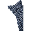 Ruffled Neckline Dress, Navy - Dresses - 3