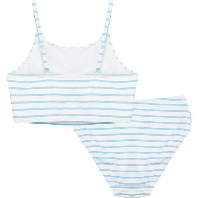 Twist Front Two-Piece Swimsuit, Blue - Two Pieces - 3