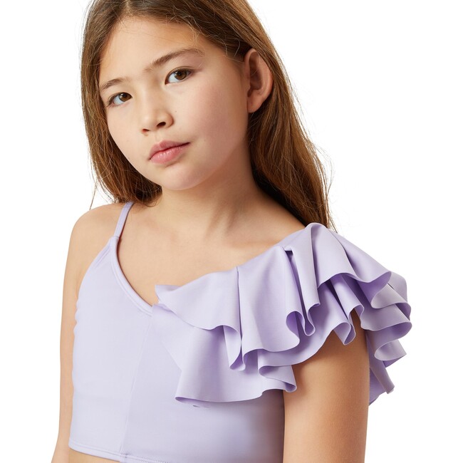 Ruffle One Shoulder Two-Piece Swimsuit, Lilac - Two Pieces - 6