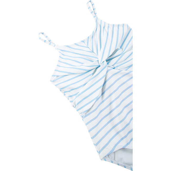 Twist Front One-Piece Swimsuit, Blue - One Pieces - 4