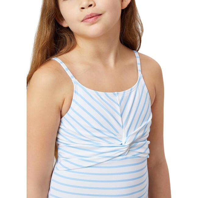 Twist Front One-Piece Swimsuit, Blue - One Pieces - 6