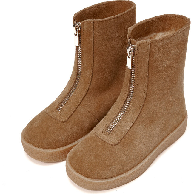 Leah Suede High Boots, Camel - Boots - 2