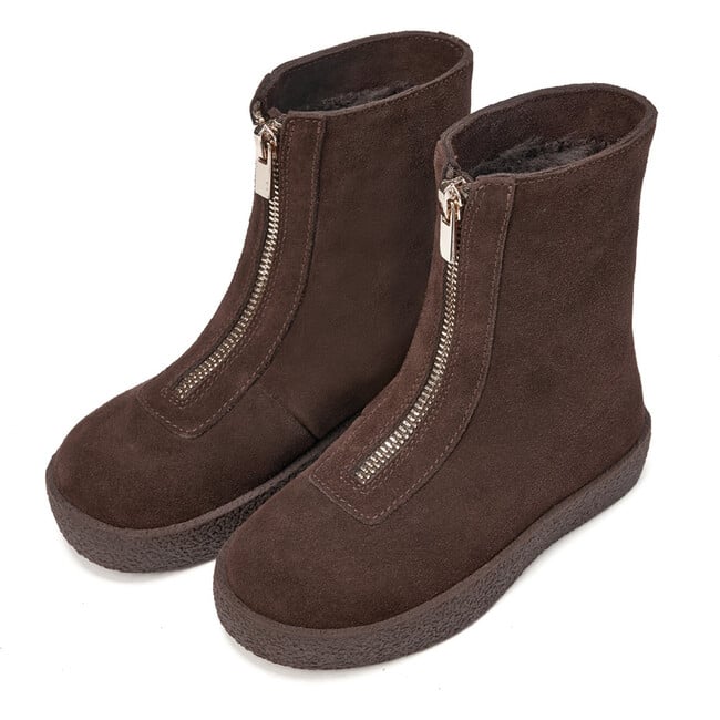 Leah Suede High Boots, Chocolate - Boots - 2