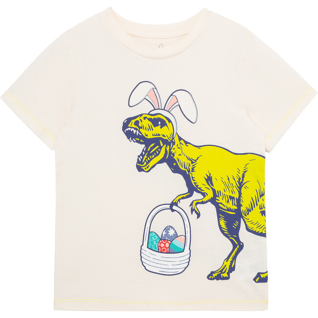 Easter Dinosaur Tee, Off-White - T-Shirts - 1