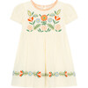 Embroidered Folk Florals Dress, Off-White - Dresses - 1 - thumbnail